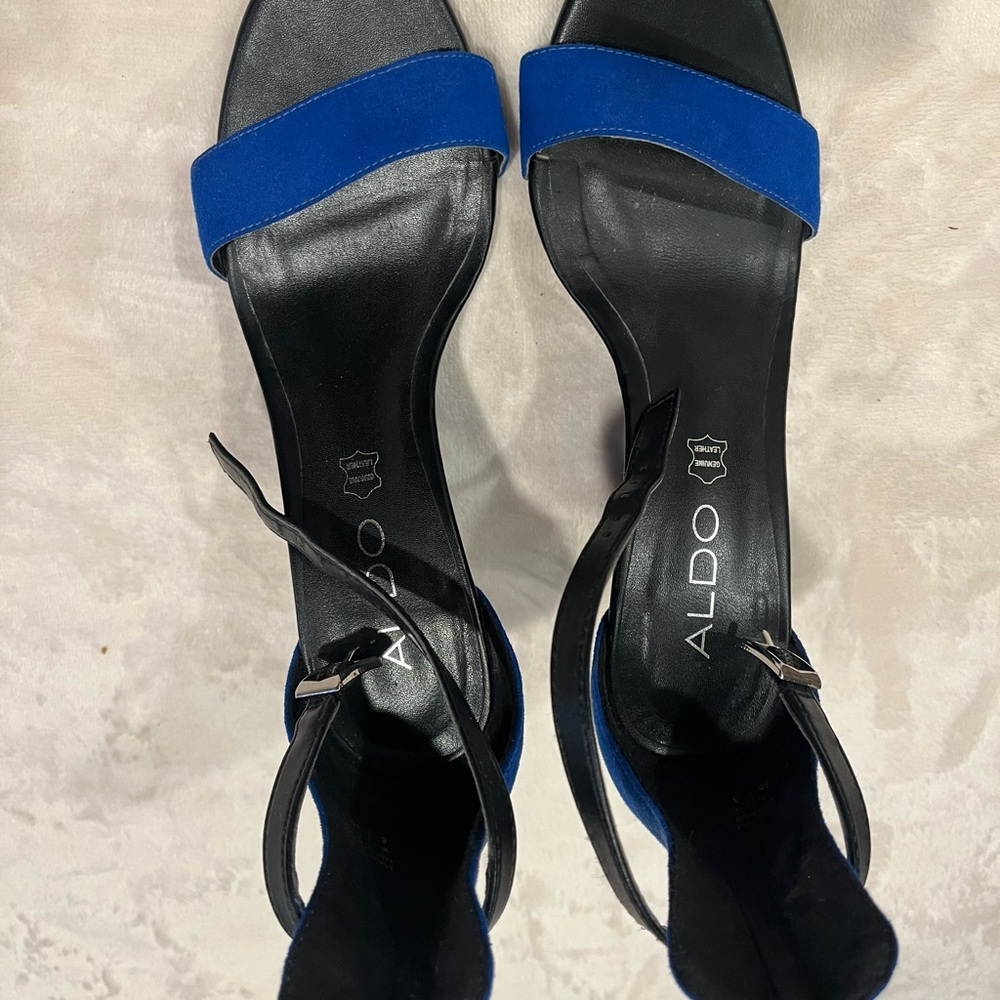 Aldo Women's Black and Royal Blue Heels